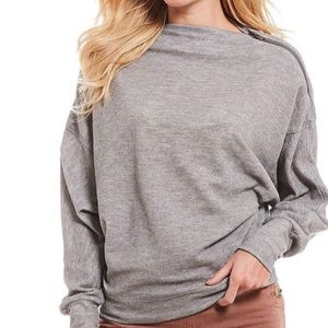 NWT Free People Nikala Tee Zip Shoulder